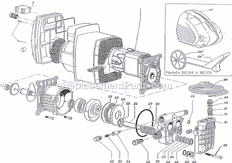 Page B Diagram and Parts List for PW1246  Campbell Hausfeld Pressure Washer